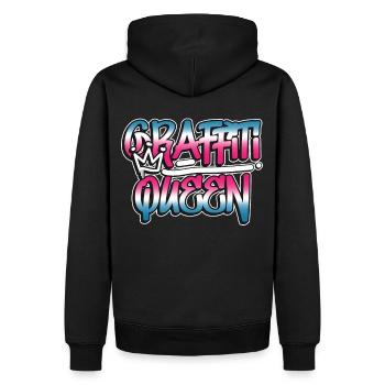 Graffiti Queen Retro 80s 90s Hip Hop Urban Street - Männer Premium Bio Hoodie - Schwarz - Hinten - Nico (187cm)