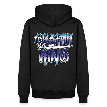 Graffiti King Retro 80s 90s Hip Hop Urban Street - Männer Premium Bio Hoodie - Schwarz - Hinten - Nico (187cm)