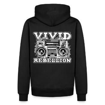 Funny Graffiti Boombox 80s 90s Hip Hop Breakdance - Männer Premium Bio Hoodie - Schwarz - Hinten - Nico (187cm)