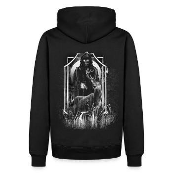 Deer, Forest, Creature, Death, Horror, Halloween, Monster - Men’s Premium Organic Hoodie - black - Back - Nico (187cm)