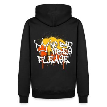 80s 90s Hip Hop Graffiti Retro Street Style Urban - Männer Premium Bio Hoodie - Schwarz - Hinten - Nico (187cm)