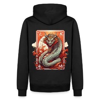Tarot Card Mystical Dragon Chinese Zodiac Sign - Männer Premium Bio Hoodie - Schwarz - Hinten - Nico (187cm)