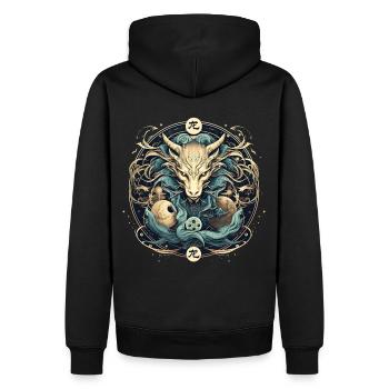 Mythical Dragon Celestial Chinese Zodiac Sign - Männer Premium Bio Hoodie - Schwarz - Hinten - Nico (187cm)