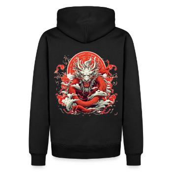 Mystical Dragon Chinese New Year Zodiac Sign - Männer Premium Bio Hoodie - Schwarz - Hinten - Nico (187cm)