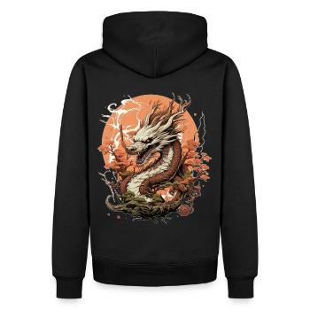 Year Of The Wood Dragon Chinese Zodiac Sign - Männer Premium Bio Hoodie - Schwarz - Hinten - Nico (187cm)