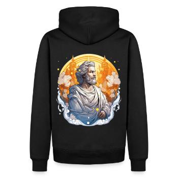St. Joseph Religious Christian Catholic Saint - Männer Premium Bio Hoodie - Schwarz - Hinten - Nico (187cm)