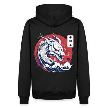 Vintage Traditional Chinese Dragon Zodiac Sign - Männer Premium Bio Hoodie - Schwarz - Hinten - Nico (187cm)