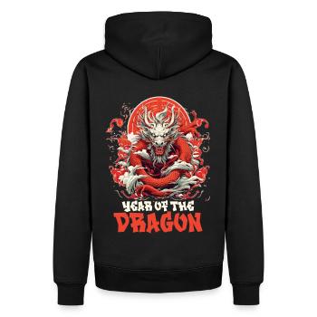 Year Of The Dragon Vintage Chinese New Year Zodiac - Männer Premium Bio Hoodie - Schwarz - Hinten - Nico (187cm)