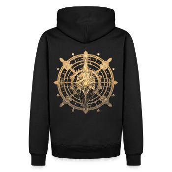 Steampunk Vintage Compass Traveler Norse Mythology - Männer Premium Bio Hoodie - Schwarz - Hinten - Nico (187cm)