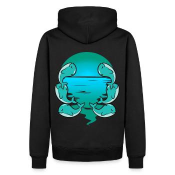 Baby Wal Fisch Meeressäuger Kinder Kleinkind - Männer Premium Bio Hoodie - Schwarz - Hinten - Nico (187cm)