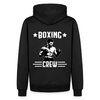 Boxing Crew - Men’s Premium Organic Hoodie - black - Back - Nico (187cm)