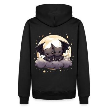 Kawaii Bat Horror Valentines Day Cute Pastel Goth - Männer Premium Bio Hoodie - Schwarz - Hinten - Nico (187cm)