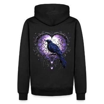 Mythical Gothic Heart Crow Witchcraft Valentines D - Männer Premium Bio Hoodie - Schwarz - Hinten - Nico (187cm)