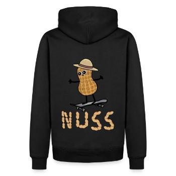 Erdnuss Skater Skaten Jugendliche Kinder Kind - Männer Premium Bio Hoodie - Schwarz - Hinten - Nico (187cm)