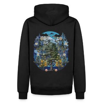 Flora, Botany, Nature, Wilderness, Forest, Spring, Climate - Men’s Premium Organic Hoodie - black - Back - Nico (187cm)