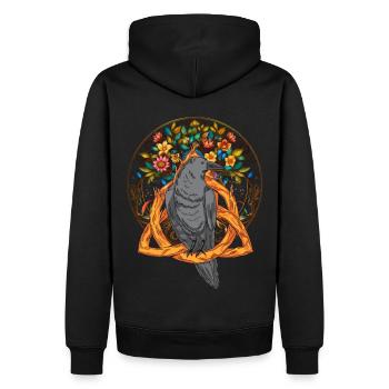 Animaux de la forêt Oiseau Corbeau Corbeau Nature Corbeau Sombre - Sweat à capuche Premium bio Homme - noir - Dos - Nico (187cm)