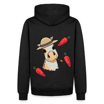 Fohlen Baby Pferd Kind Pony Kleinkind Rübe Pferde - Männer Premium Bio Hoodie - Schwarz - Hinten - Nico (187cm)