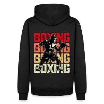 Boxen - Männer Premium Bio Hoodie - Schwarz - Hinten - Nico (187cm)