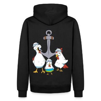 Sailors Chickens Sailors Anchor Ahoy Maritime - Sweat à capuche Premium bio Homme - noir - Dos - Nico (187cm)