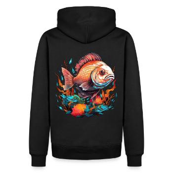 African Cichlid Freshwater Fish Keeper Breeder - Männer Premium Bio Hoodie - Schwarz - Hinten - Nico (187cm)