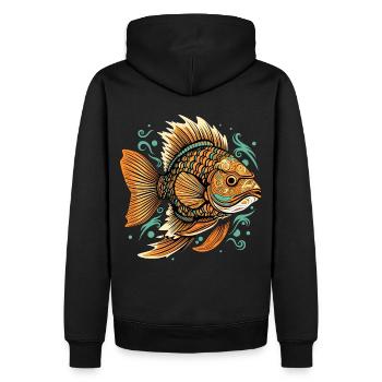 Mandala Cichlid Aquarium Fish Lover Breeder - Männer Premium Bio Hoodie - Schwarz - Hinten - Nico (187cm)