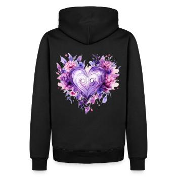 Floral Heart Dementia And Alzheimer's Support - Männer Premium Bio Hoodie - Schwarz - Hinten - Nico (187cm)