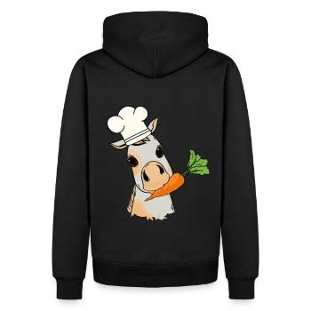 Pony Koch Rübe Hobbykoch Kind Baby Kochkunst - Männer Premium Bio Hoodie - Schwarz - Hinten - Nico (187cm)