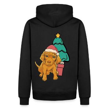Dog, Christmas Tree, Pets, Kids - Men’s Premium Organic Hoodie - black - Back - Nico (187cm)