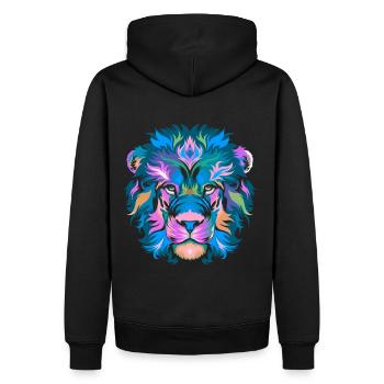 Lion Lion Tête de lion - Sweat à capuche Premium bio Homme - noir - Dos - Nico (187cm)