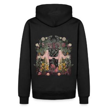 Occulte Spirituel Danse Nature Esprits Flore Botanique - Sweat à capuche Premium bio Homme - noir - Dos - Nico (187cm)