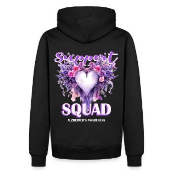Support Squad Floral Heart Wings Alzheimer's Aware - Männer Premium Bio Hoodie - Schwarz - Hinten - Nico (187cm)