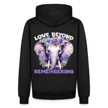 Cute Flower Crown Elephant Alzheimers Awareness - Männer Premium Bio Hoodie - Schwarz - Hinten - Nico (187cm)