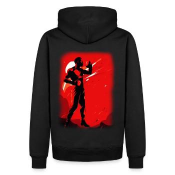 Boxe - Sweat à capuche Premium bio Homme - noir - Dos - Nico (187cm)