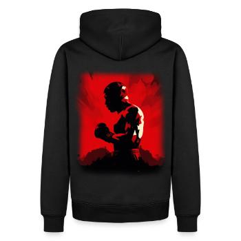 Boxe - Sweat à capuche Premium bio Homme - noir - Dos - Nico (187cm)
