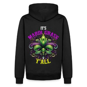 Celestial Fleur De Lis It's Mardi Gras Y'all Funny - Männer Premium Bio Hoodie - Schwarz - Hinten - Nico (187cm)