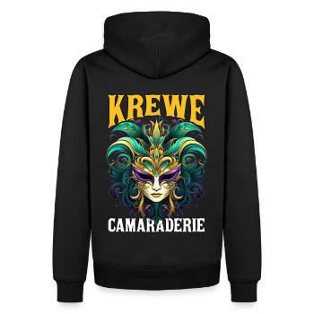 Krewe Camaraderie Mardi Gras Mask Carnival - Männer Premium Bio Hoodie - Schwarz - Hinten - Nico (187cm)