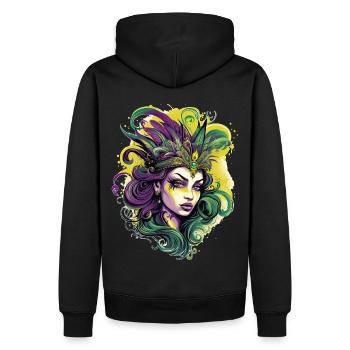 Mardi Gras Woman Carnival Lady Mask Parade - Männer Premium Bio Hoodie - Schwarz - Hinten - Nico (187cm)