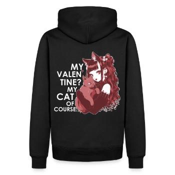 My Valentine Cat Goth Girl Harajuku Emo Anime Aest - Männer Premium Bio Hoodie - Schwarz - Hinten - Nico (187cm)