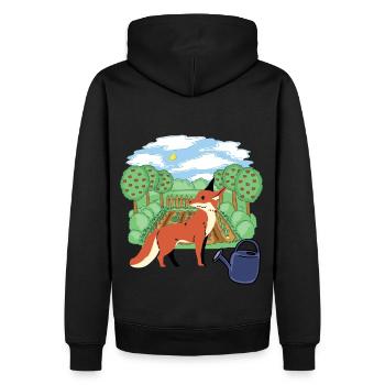 Fuchs Garten Gießkanne Hobbygärtner Gartenbau - Männer Premium Bio Hoodie - Schwarz - Hinten - Nico (187cm)