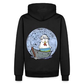 Poulet marin bateau marin maritime Ahoy Moin - Sweat à capuche Premium bio Homme - noir - Dos - Nico (187cm)