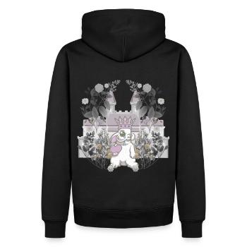 Hase König Herrscher Retro Vintage Märchenfigur - Männer Premium Bio Hoodie - Schwarz - Hinten - Nico (187cm)