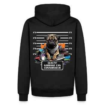 Pug Mug Shot Funny Prisoner Pet Dog Lover - Männer Premium Bio Hoodie - Schwarz - Hinten - Nico (187cm)