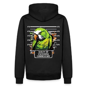 Green Quaker Parakeet Mug Shot Funny Parrot Lover - Männer Premium Bio Hoodie - Schwarz - Hinten - Nico (187cm)