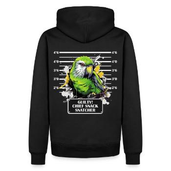Green Quaker Parrot Funny Mug Shot Parakeet - Männer Premium Bio Hoodie - Schwarz - Hinten - Nico (187cm)