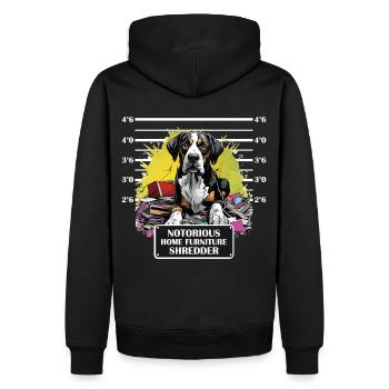 Greater Swiss Mountain Dog Funny Prisoner Mug Shot - Männer Premium Bio Hoodie - Schwarz - Hinten - Nico (187cm)