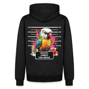 Cockatiel Parrot Mug Shot Funny Talking Bird - Männer Premium Bio Hoodie - Schwarz - Hinten - Nico (187cm)