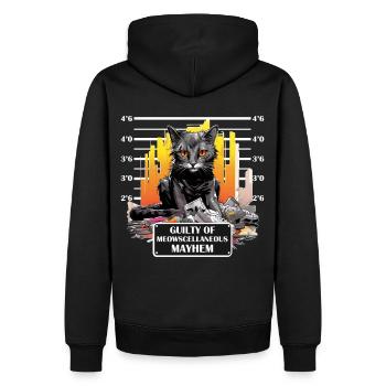 Domestic Cat Mug Shot Funny Prisoner Arrest Photo - Männer Premium Bio Hoodie - Schwarz - Hinten - Nico (187cm)