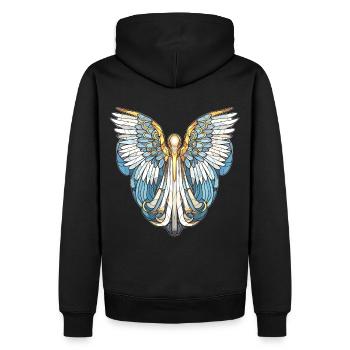 Modern Stained Glass Angel Mosaic Spiritual - Männer Premium Bio Hoodie - Schwarz - Hinten - Nico (187cm)