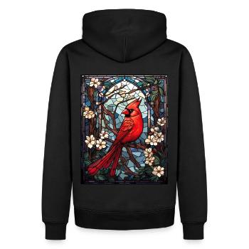 Red Cardinal Stained Glass Bird Watching Birding - Männer Premium Bio Hoodie - Schwarz - Hinten - Nico (187cm)