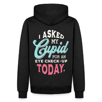 Funny Stupid Cupid Single Anti Valentines Day - Männer Premium Bio Hoodie - Schwarz - Hinten - Nico (187cm)